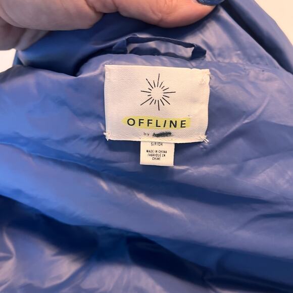 Aerie Offline Blue Sleeveless Puffer Vest Small - Picture 3 of 6